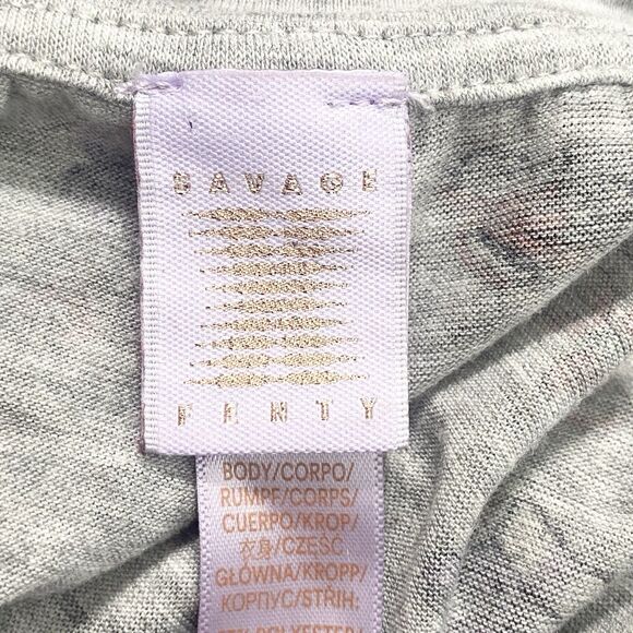 Savage X Fenty Tis The Savage Gray Open Back One Piece Pajamas Christmas Size M - Picture 11 of 13